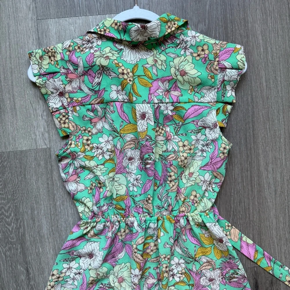 Monteau Mint Green Floral Midi Dress - Picture 9 of 10